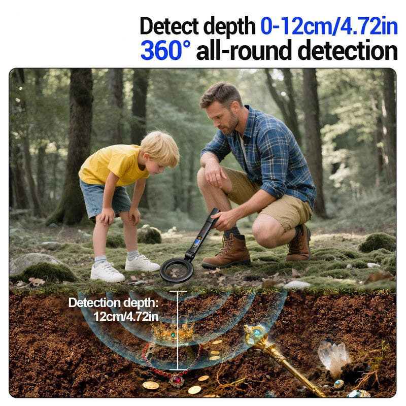 Metal Detector Treasure Hunter Pro All Metal Discrimination Pin-point Underground Search Gold Coin Hunting Tools
