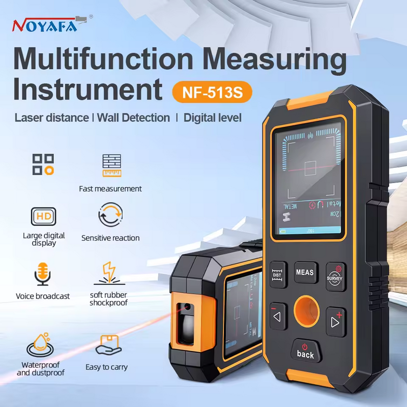 HT-513 Pro Precision Handheld Metal & Cable Detector  Multifunction Cable Locator & Stud Finder