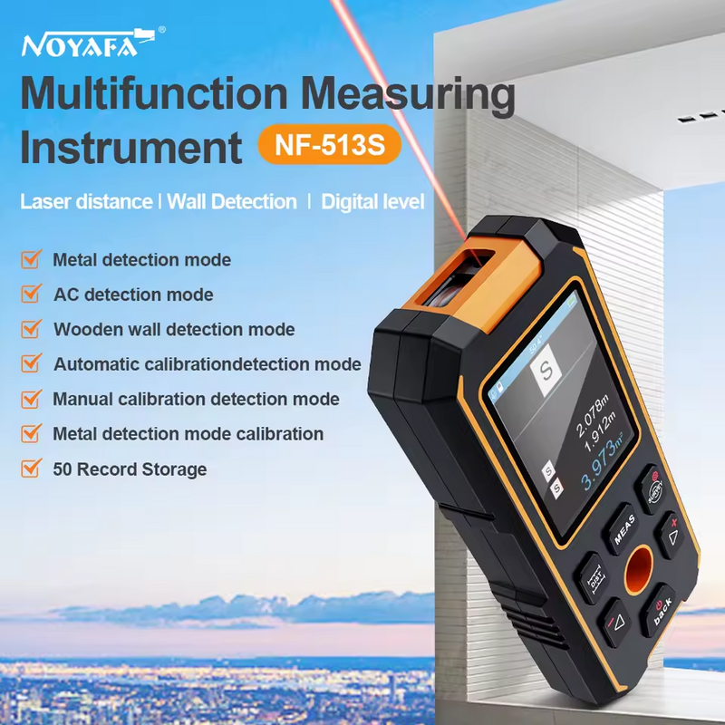 HT-513 Pro Precision Handheld Metal & Cable Detector  Multifunction Cable Locator & Stud Finder
