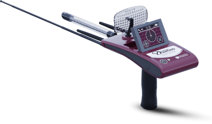 Ger Detect Diamond Hunter Smart Detector, a metal detector with a digital display and ergonomic design for treasure hunting.