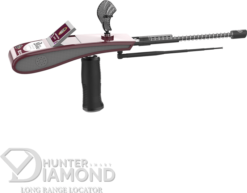 Ger Detect Diamond Hunter Smart Detector, a metal detector with digital display and ergonomic handle for treasure hunting.