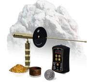 Ger Detect Easy Way Smart Metal Detector showing its control panel and search coil in use outdoors.