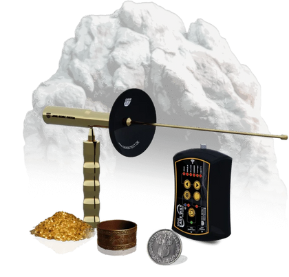 Ger Detect Easy Way Smart Metal Detector showing its control panel and search coil in use outdoors.