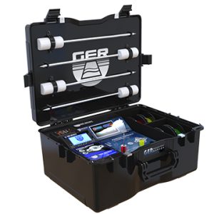 Ger Detect Fresh Result 2 Systems Metal Detector with digital display and ergonomic handle for treasure hunting and metal detection.