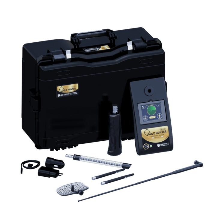Ger Detect Gold Hunter Smart Detector with digital display and coil, designed for gold prospecting and treasure hunting.