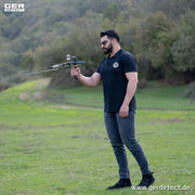 Ger Detect Gold Hunter Smart Detector used for gold prospecting, featuring a compact design and advanced metal detection technology.