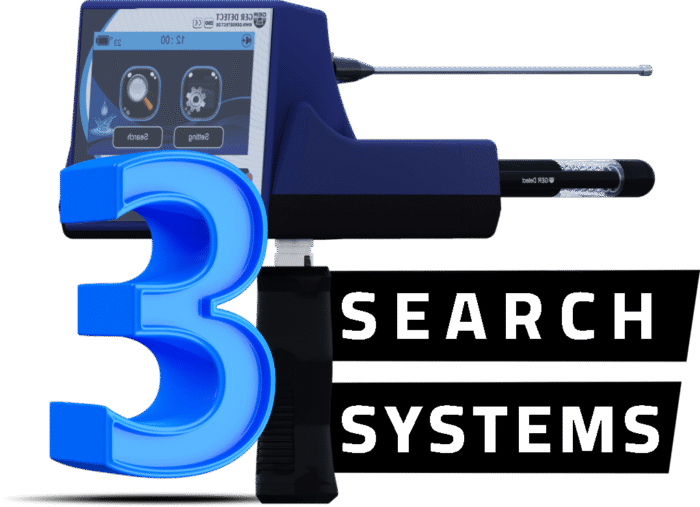 Ger Detect River-F Smart Detector, waterproof handheld device with digital display for detecting underground objects and metal.