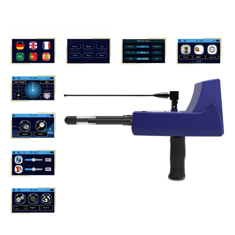 Ger Detect River-F Smart Detector for metal detection, showing the device with control panel and ergonomic handle.