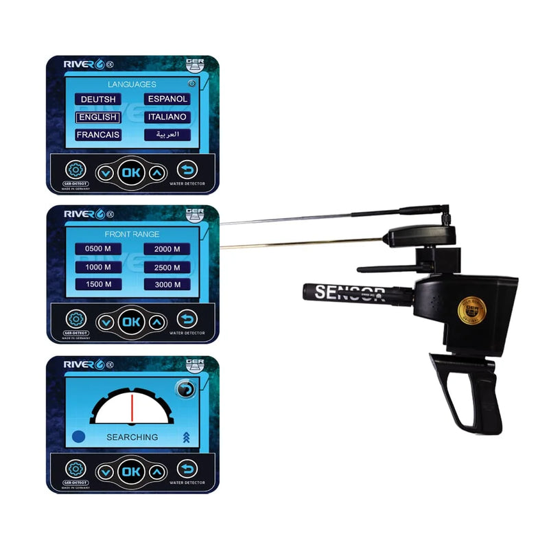 Ger Detect River G 3 Systems Metal Detector with digital display and adjustable settings for underwater treasure hunting.
