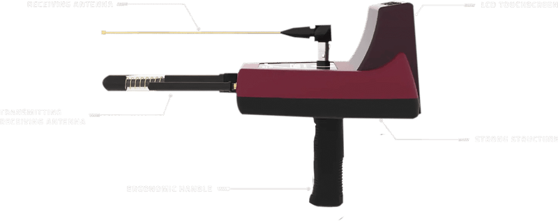 Ger Detect Titan 500 smart metal detector with digital display and search coil, designed for reliable metal detection.
