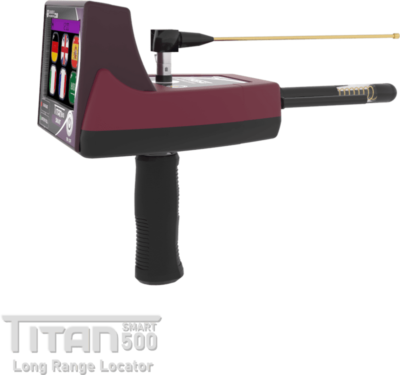 Ger Detect Titan 500 smart metal detector with control panel and search coil for gold and treasure hunting.