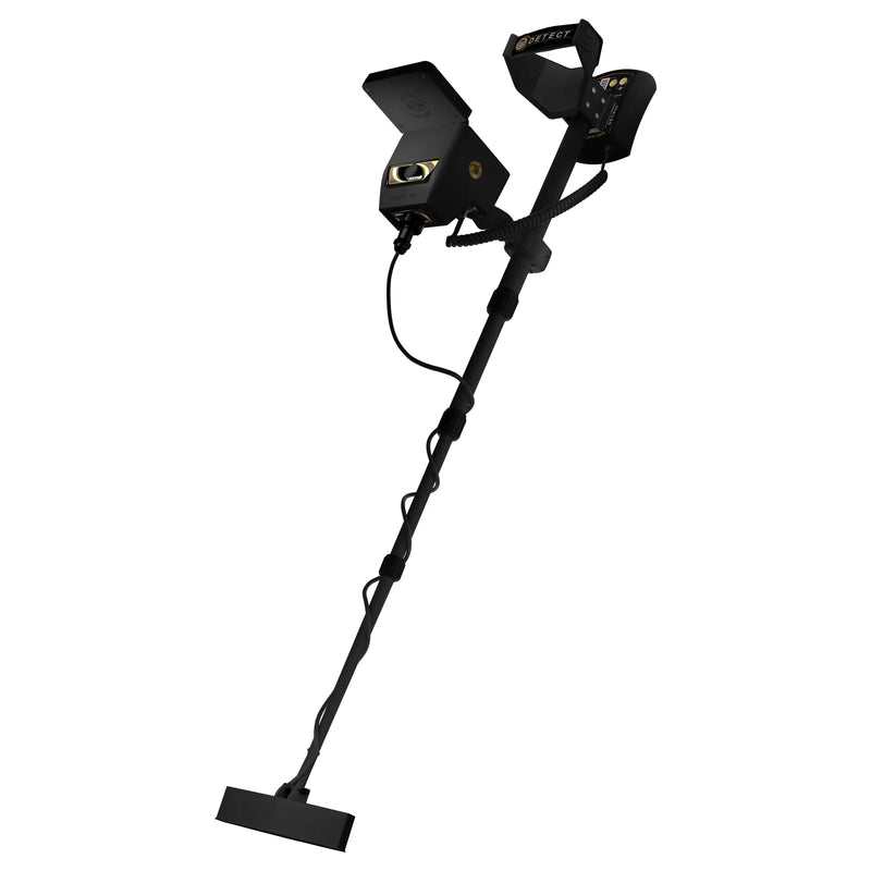 Ger Detect Titan X13 metal detector with 11-system professional design for gold and treasure hunting, shown in use.