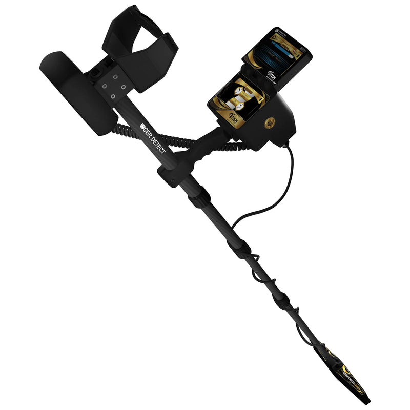 GER Detect Titan X13 metal detector for professional gold and treasure hunting, showing the device with control panel and coil.