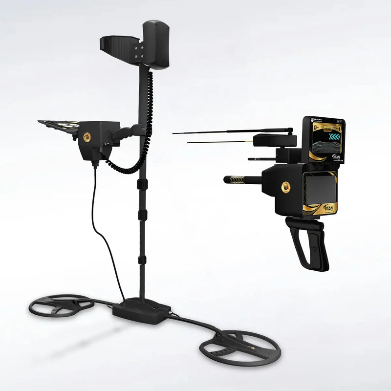 Ger Detect Titan X13 metal detector with 11 search modes, professional gold detection, and advanced targeting features.