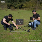 Ger Detect Treasure Way metal detector with digital display, adjustable armrest, and search coil for gold and relic hunting.