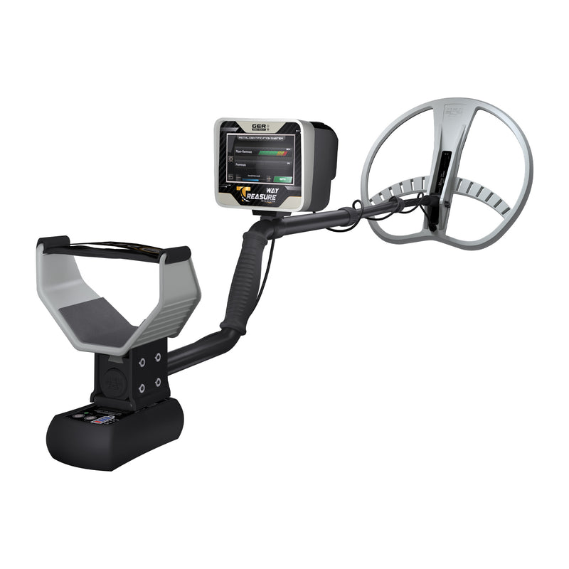 Ger Detect Treasure Way metal detector with digital display and ergonomic handle, ideal for treasure hunting and metal detection.