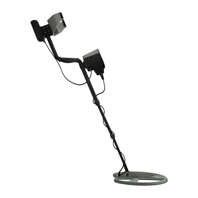 Ger Detect Treasure Way metal detector with adjustable shaft and control panel, ideal for treasure hunting and metal detection.