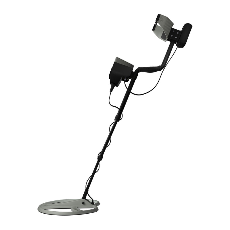 Ger Detect Treasure Way metal detector with handheld control unit and search coil for detecting buried metals and treasures.