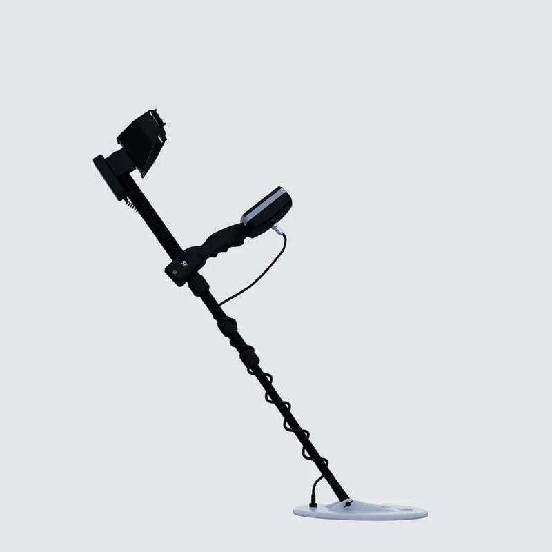 UIG Gold Digger Metal Detector with handheld device and search coil for detecting gold and metal treasures.