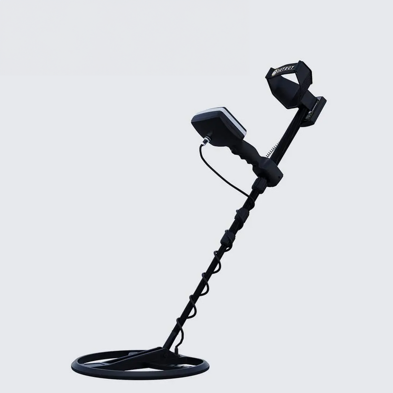 UIG Gold Digger Detector metal detector with control panel and search coil for gold and metal detection.