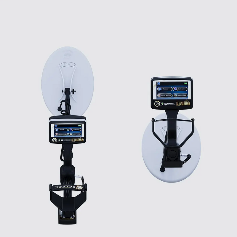 UIG Gold Digger metal detector with handle and control panel for gold prospecting and treasure hunting.