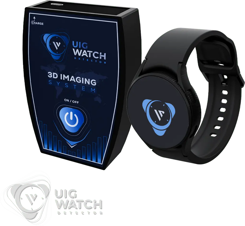 UIG watch detector metal detector with a handheld device for detecting hidden watches or metal objects.