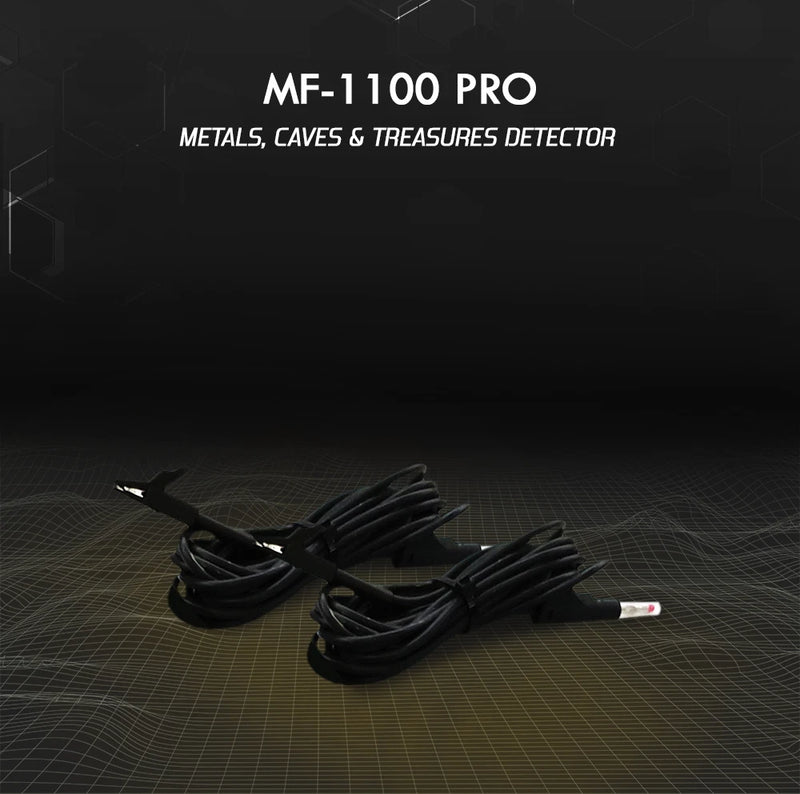 MWF MF 1100 Pro Super metal detector with smart gold and treasure detection features, showing the device in a field setting.