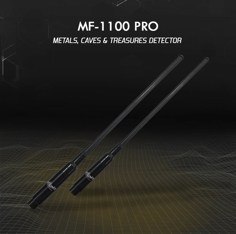 MWF MF 1100 Pro Super metal detector for gold and treasure hunting with digital display and advanced detection features.