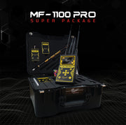 MWF MF 1100 Pro Super metal detector with smart gold and treasure detection features, shown in a close-up on a white background.