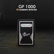 MWF GF 1000 advanced long-range locator and metal detector showing a handheld device with a screen and control buttons.