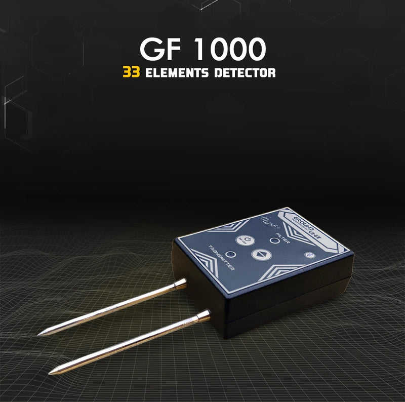 MWF GF 1000 advanced long-range locator and metal detector showing device with control panel and search coil.
