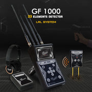 MWF GF 1000 advanced long-range metal detector and locator device with display screen and control buttons.