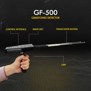 MWF GF 500 Diamond Gems Detector showing the handheld device used for precise long-range gemstone and diamond detection.