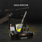 MWF Gold Line advanced ionic gold detector with laser tracking, showing the device with control panel and laser targeting features.