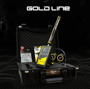 MWF Gold Line Advanced Ionic Gold Detector with laser tracking, featuring a sleek handheld device with control buttons.