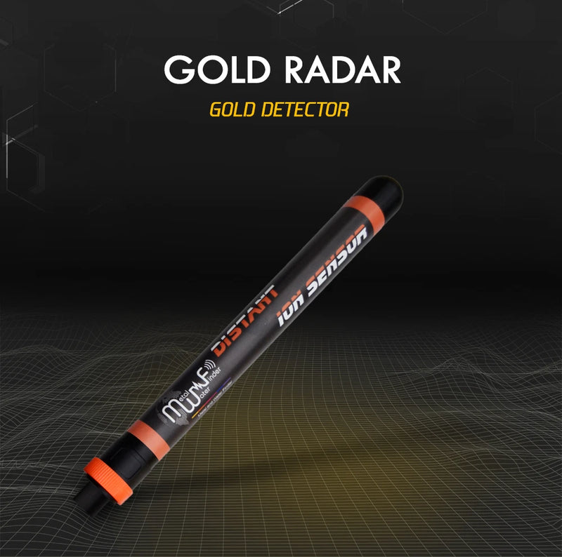 MWF Gold Radar detecting underground hidden treasures with a handheld metal detector device.