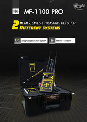 MWF MF-1100 PRO smart gold and treasure detector with digital display and advanced metal detection features.