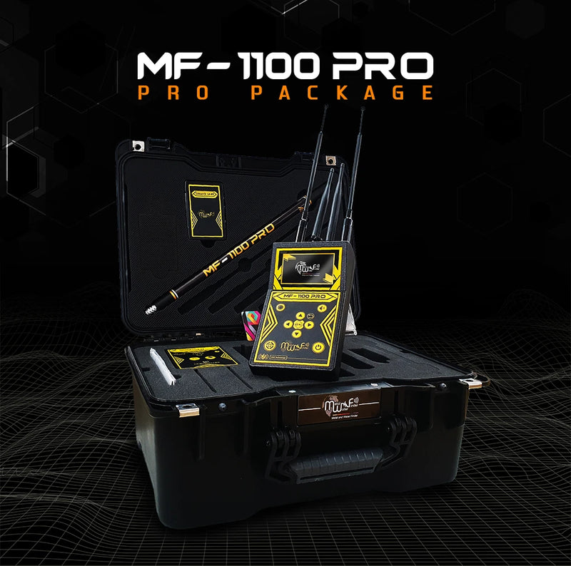 MWF MF-1100 PRO smart gold and treasure detector with digital display and advanced detection features.