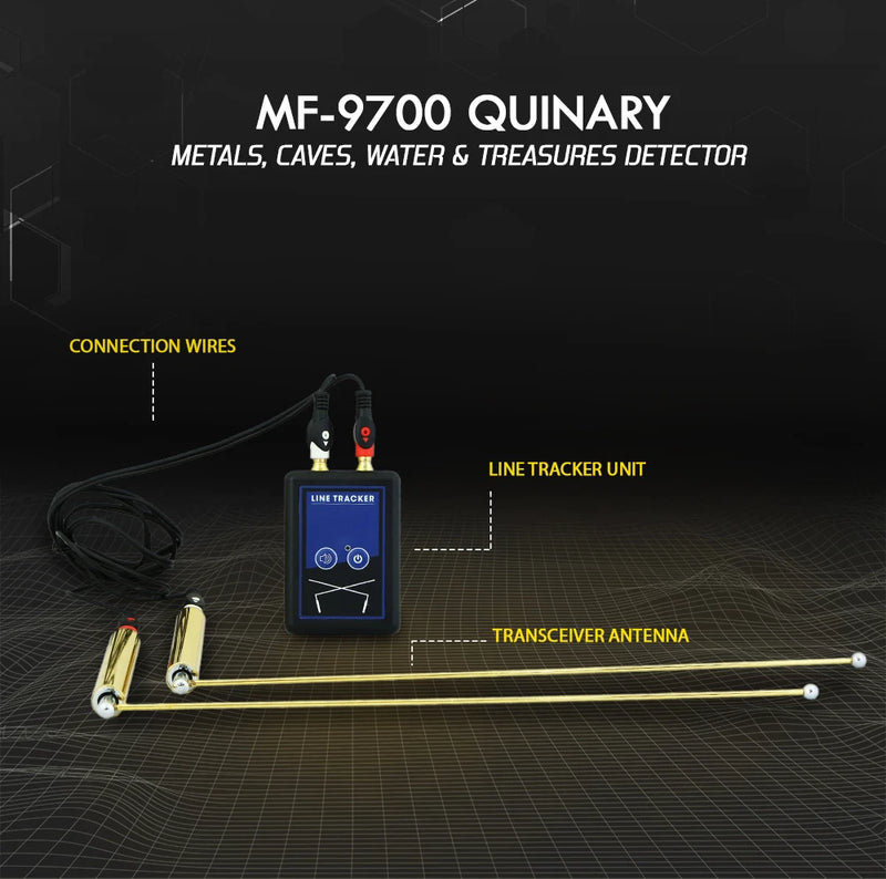 MWF Quinary MF 9700 bottle with label, featuring a sleek black and gold design, on a white background.