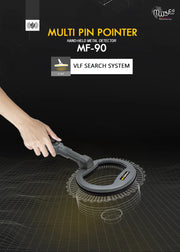 MWF MF90 Multi-Coil Metal Detector for gold and treasure detection with advanced locating technology and multiple search coils.