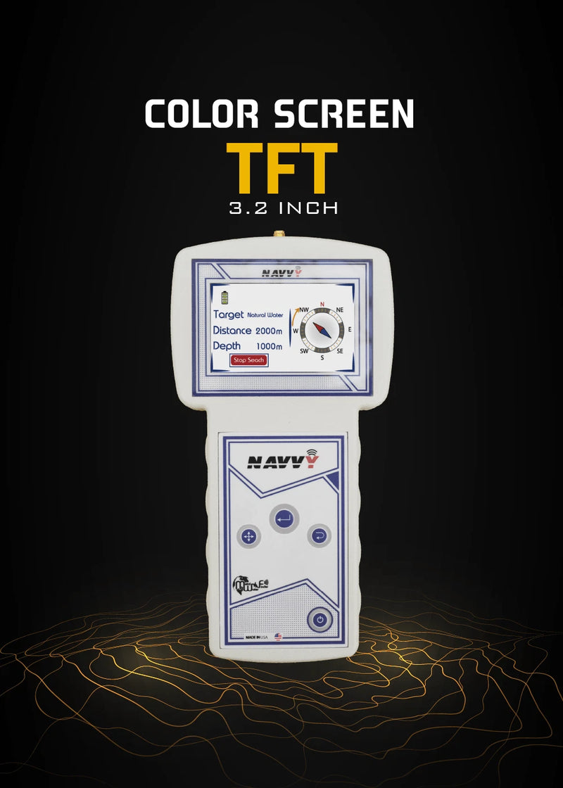 MWF Navy Advanced Groundwater and Acoustic Locator device with digital display, used for detecting groundwater and acoustic signals.