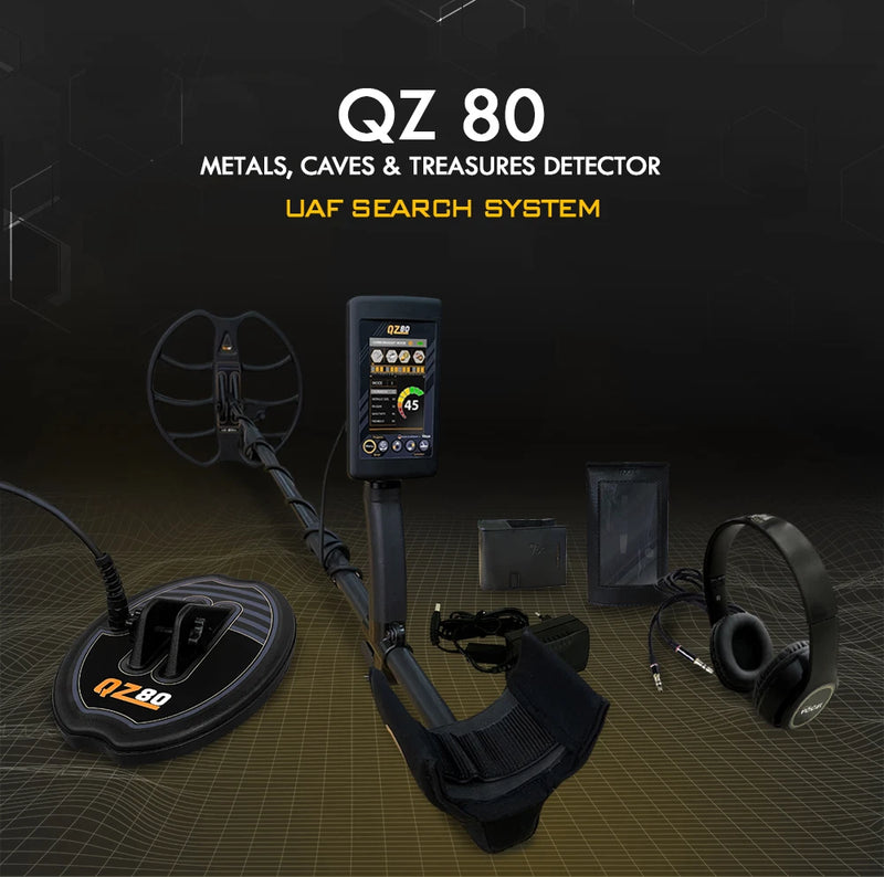 MWF QZ80 Advanced Gold & Metal Detector, treasure finder with digital display and adjustable settings, for detecting gold and metals.