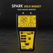 MWF Spark Gold Nugget Detector long-range locator system with handheld device and control unit, used for gold prospecting.