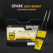 MWF Spark Gold Nugget Detector long-range locator system, handheld device with control panel for gold prospecting and metal detection.