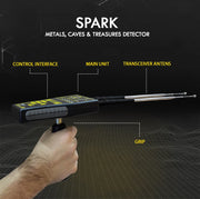 MWF Spark Gold & Treasures Detector with 200m long-range search, handheld metal detector for gold and treasure hunting.