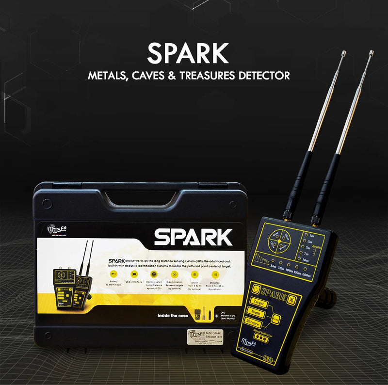 MWF Spark Gold & Treasures Detector with 200m long-range search, handheld metal detector for gold and treasure hunting.
