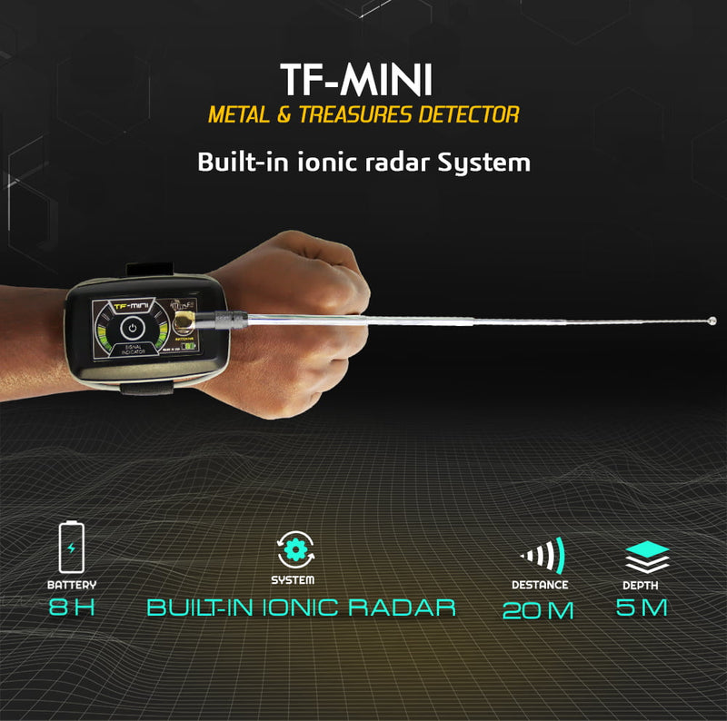 MWF TF Mini Precious Metal Detector Watch with Nano Tech Innovation, compact design, and digital display for metal detection.