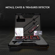 MWF Vigor Compact gold and treasure detection device with digital display, compact design, and metal sensing probe.