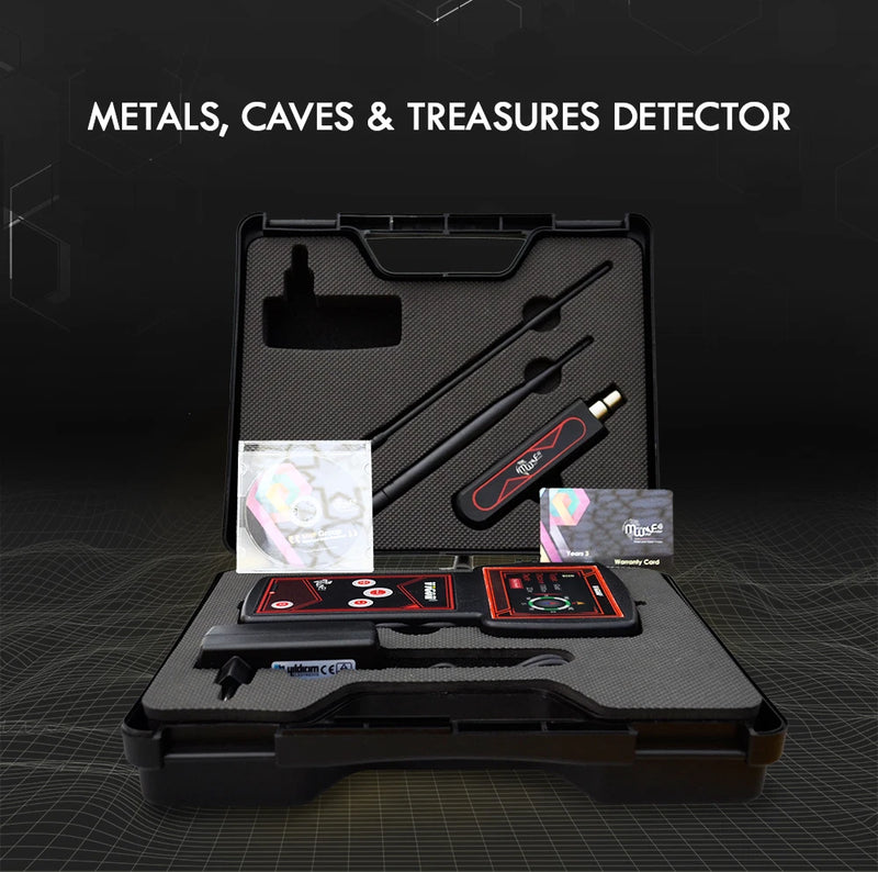 MWF Vigor Compact gold and treasure detection device with digital display, compact design, and metal sensing probe.