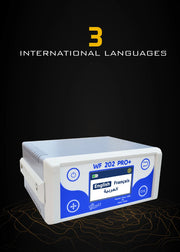 MWF WF 202 PRO+ water filter cartridge, showing the cylindrical design and branding on the filter surface.